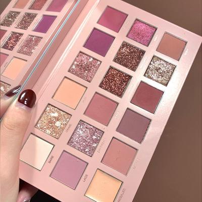 Lidschatten-Tablett mit 18 Farben, wasserdicht, matt, perlmuttartiger Pailletten-Schläfer, Seidenraupen-Konturierungs-Lidschatten-Tablett, dauerhaftes Make-up, Make-up für Studentinnen
