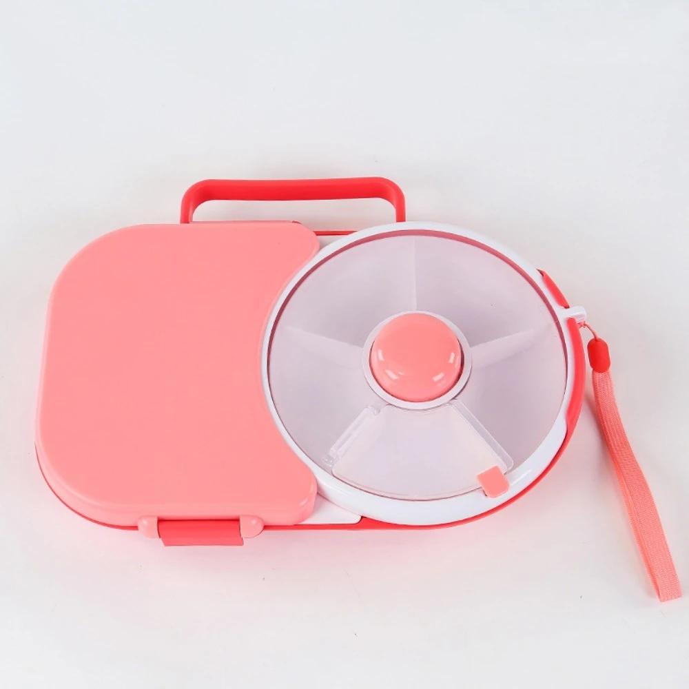 Mittagessenbox Drehbar 5 Fächer Bento Camping Mahlzeitbox Snack-Organizer Auslaufsicherer Deckel Tragbarer Mittagessensbehälter für Erwachsene Kinder Geschenk