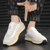 Fashion 2024 Summer and Autumn New Low-cut Lace-up Platform Casual Shoes Daily Solid Color Board Shoes Round Head Adhesive Men's Shoes