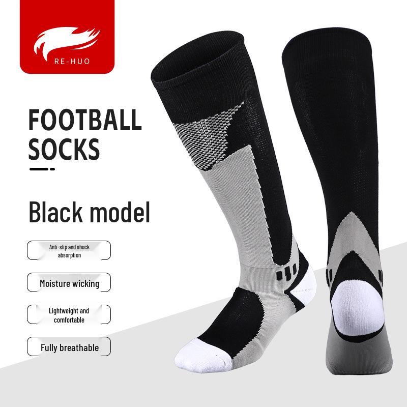Cross-Border Knee-High Compression Sports Socks - Thickened, Sweat-Wicking, Breathable for Marathon & Football.