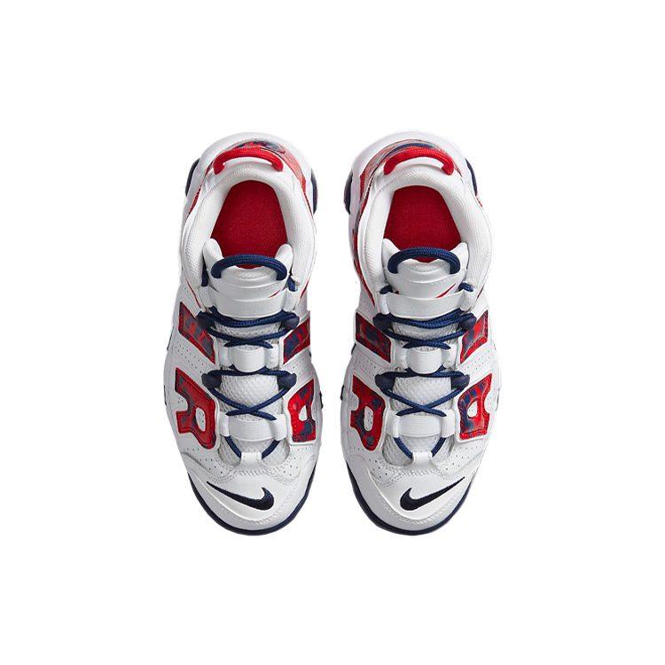 Nike Air More Uptempo Biały Niebieski Czerwony Kamuflaż GS CZ7885-100