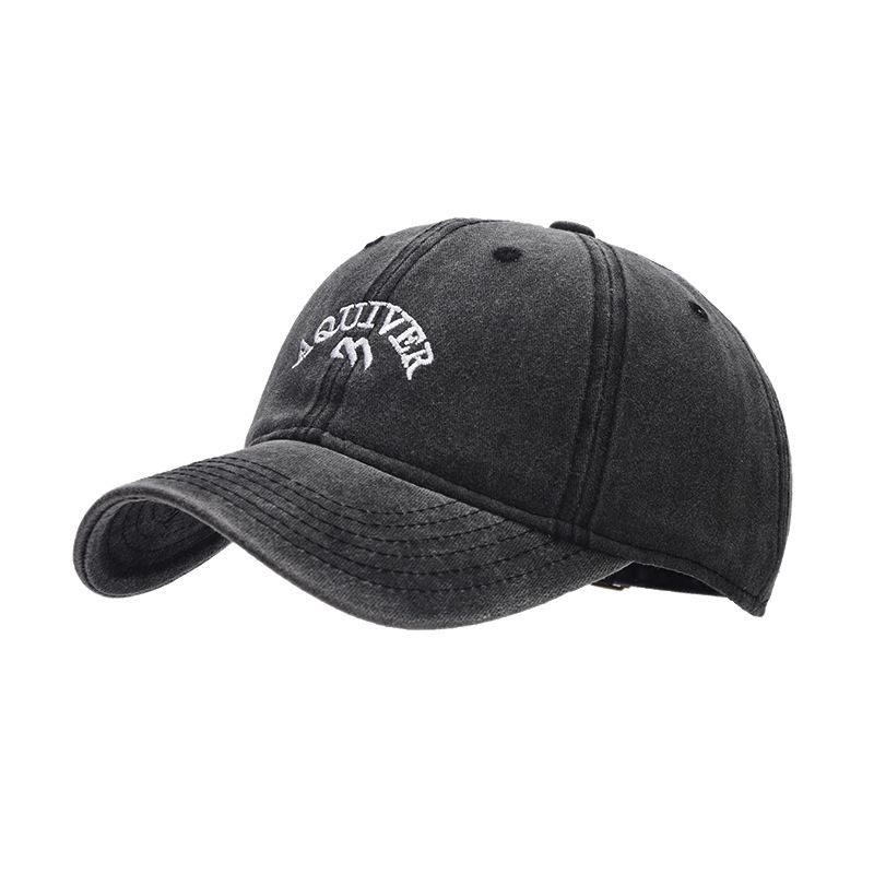 Washed Old Baseball Cap Men's and Women's Retro Letter Embroidered Cap Casual Versatile Soft Top Sunscreen Cap Tide