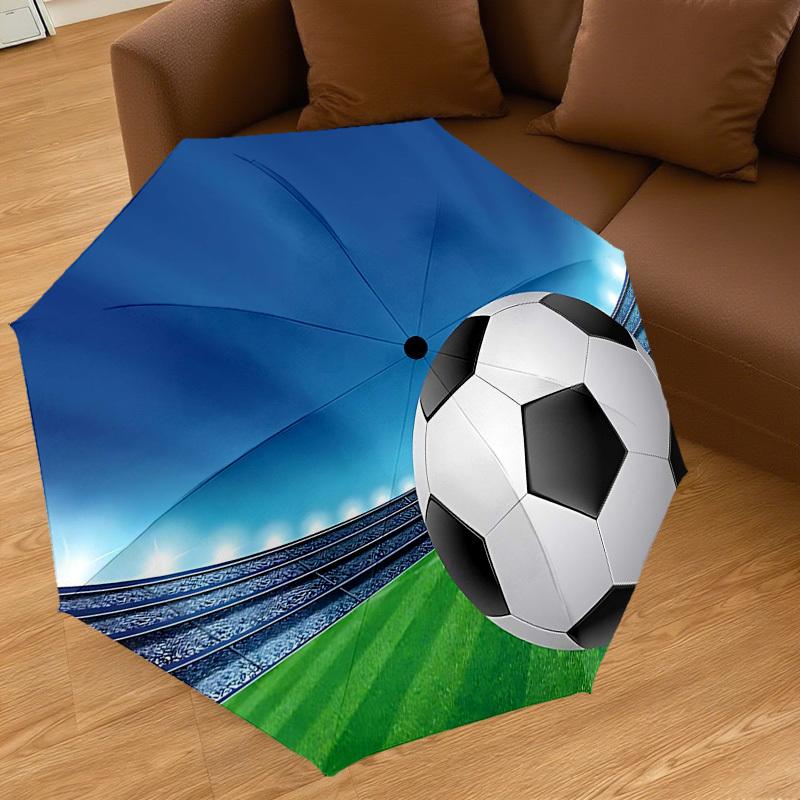 1PC Soccer Ball Umbrella-8-Rib Reinforced, Automatic Open, Lightweight & Durable, Fashion Accessory for Outdoor, H0362