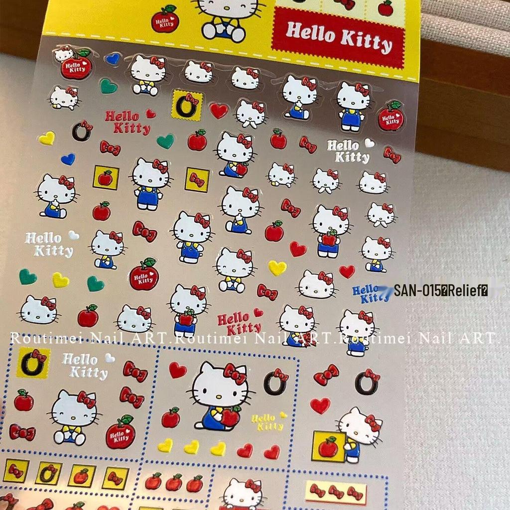 Hello Kitty 3D Präge Nail Art Sticker - Niedlicher Japanischer Cartoon Stil