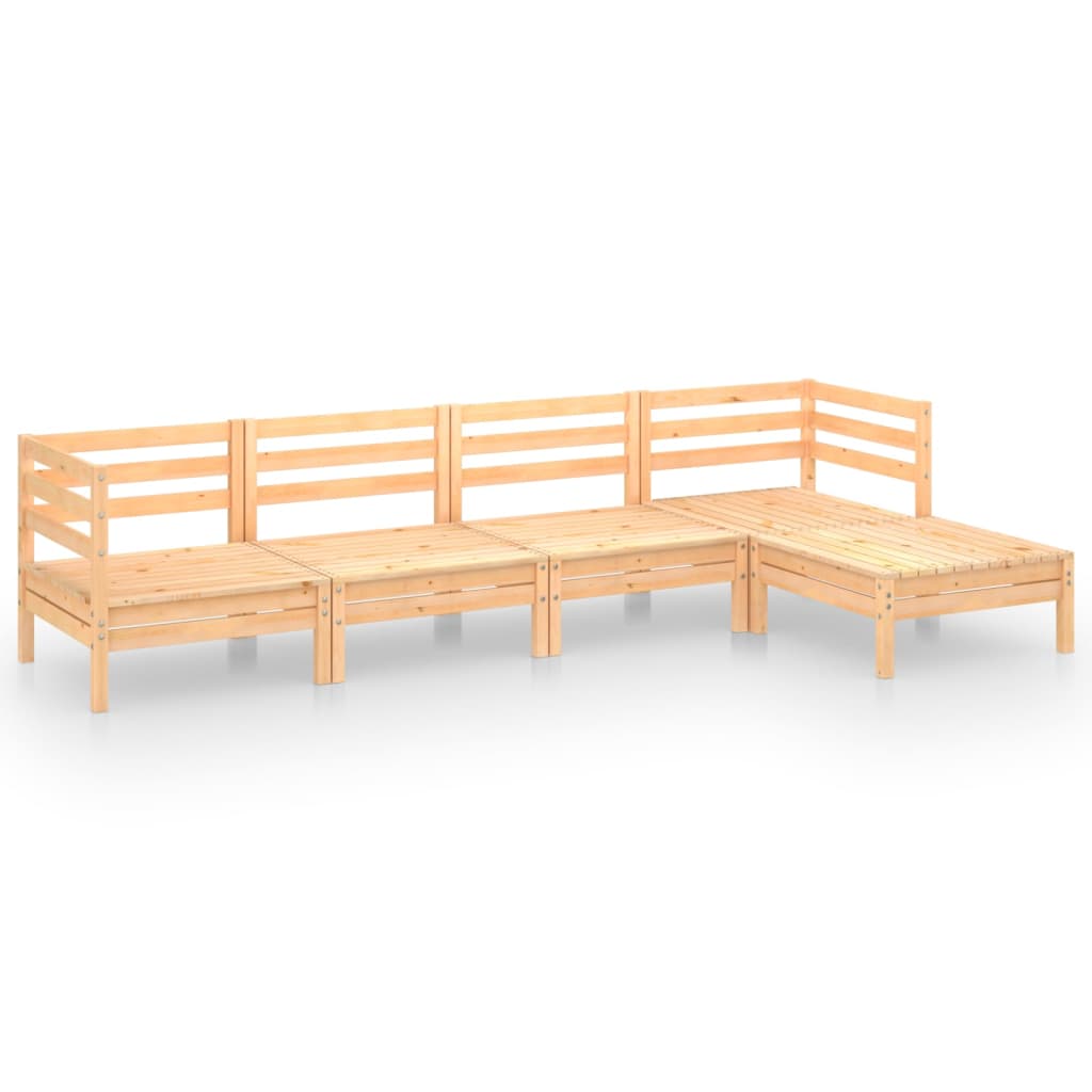 Vidaxl 5-Cz. Garden Lounge Set, Solid Pine Wood