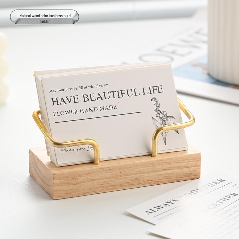 Creative Black Walnut and Beech Solid Wood Business Card Holder Box