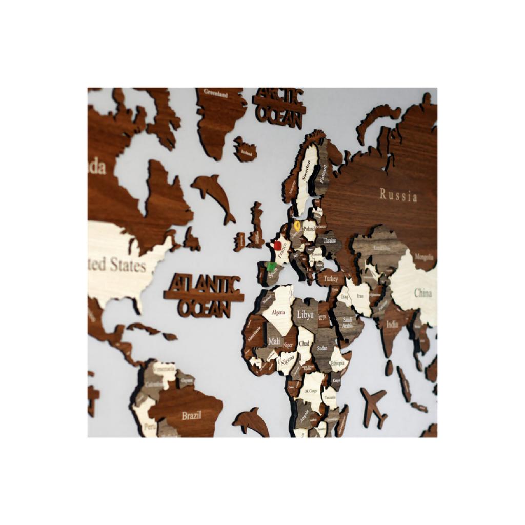 3d Wooden World Map, Wooden Wall Decor, Wall Painting, Real World Map, Decoration