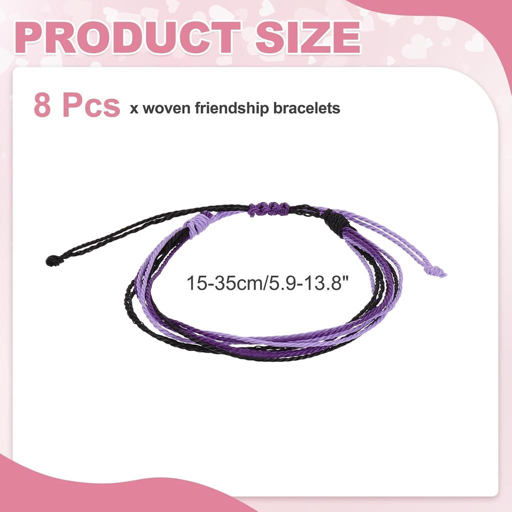 MECCANIXITY Braided Rope Bracelet Adjustable Woven String Bracelets