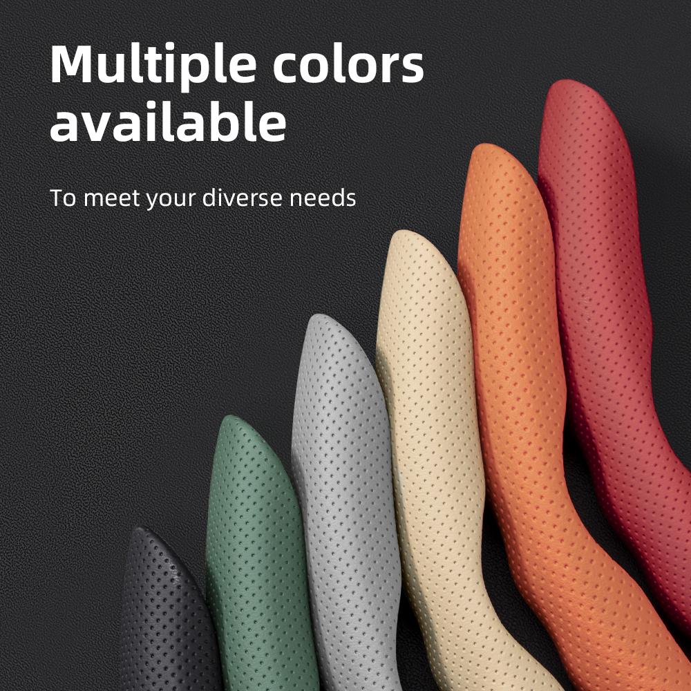Suitable for Skoda Steering Wheel Cover with Wavy Sports Design, Breathable Leather, Segmented, Non-Slip, Sweat-Absorbent Protection for Octavia,