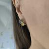 Серебряные серьги с натуральным аметистом 6.621ct, цитрином, хризолітом (2193289)