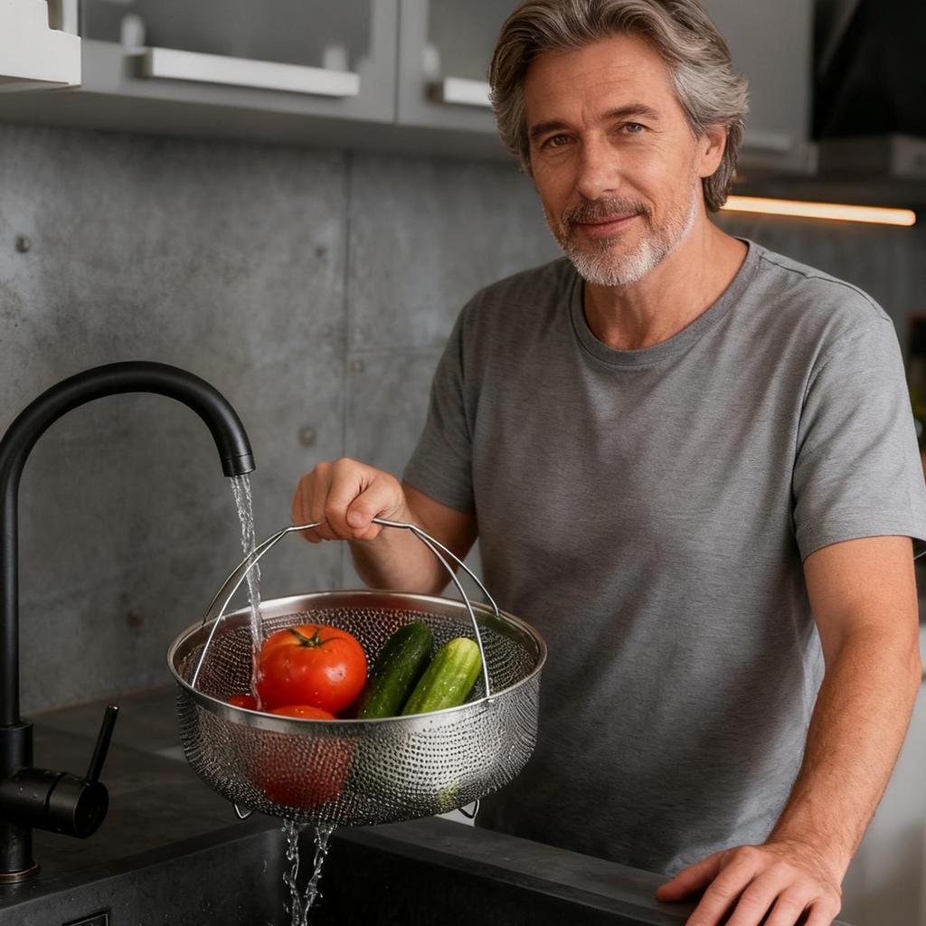 Ångkokskorgar För Matlagning Nät Kökstillbehör Med Handtag Rostfritt Stål Ångkoksinsats För Kök Studentboende Lägenhet