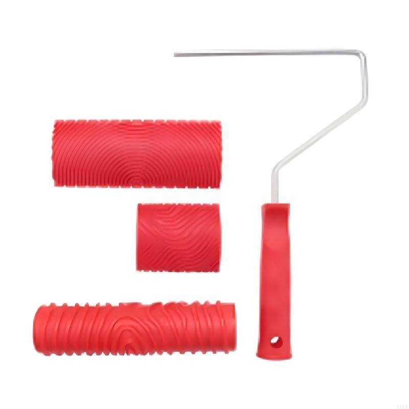 Artistic Wooden Texture Rubber Roller Efficient Paint Application Home Decor Tool
