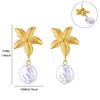 Fashion Niche Starfish Shell Design Exquisite Pearl Stainless Steel Earrings Light Luxury Versatile Seaside Jewelry New Products