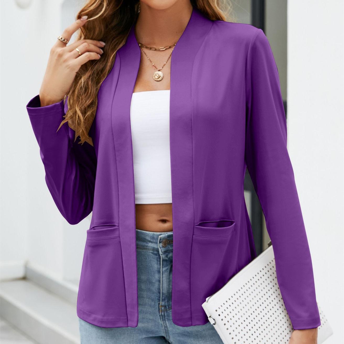 

YYFS женские модные повседневные весенне-осенние однотонные блузки и рубашки с длинными рукавами с принтом XXXXXL фиолетовый