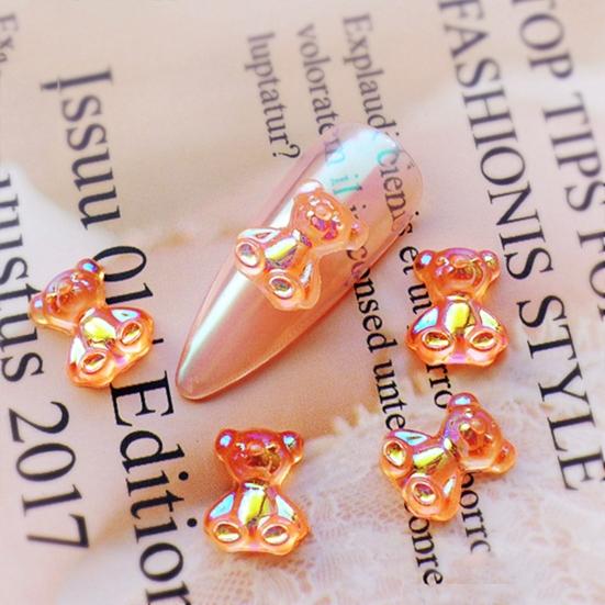 Women Sparkling Bear Pattern Resin Nail Art Sequin Sticker for DIY