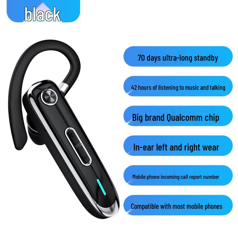 Qualcomm K3 Noise-Canceling Bluetooth Ear Hook: Long Battery Life for Business Calls