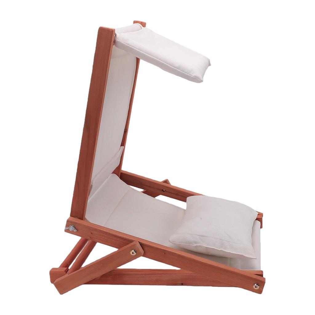 Foldable Beach Sunbathing Headrest Sunshade Chair Portable Wooden Beach Headrest Sunshade with Pillow