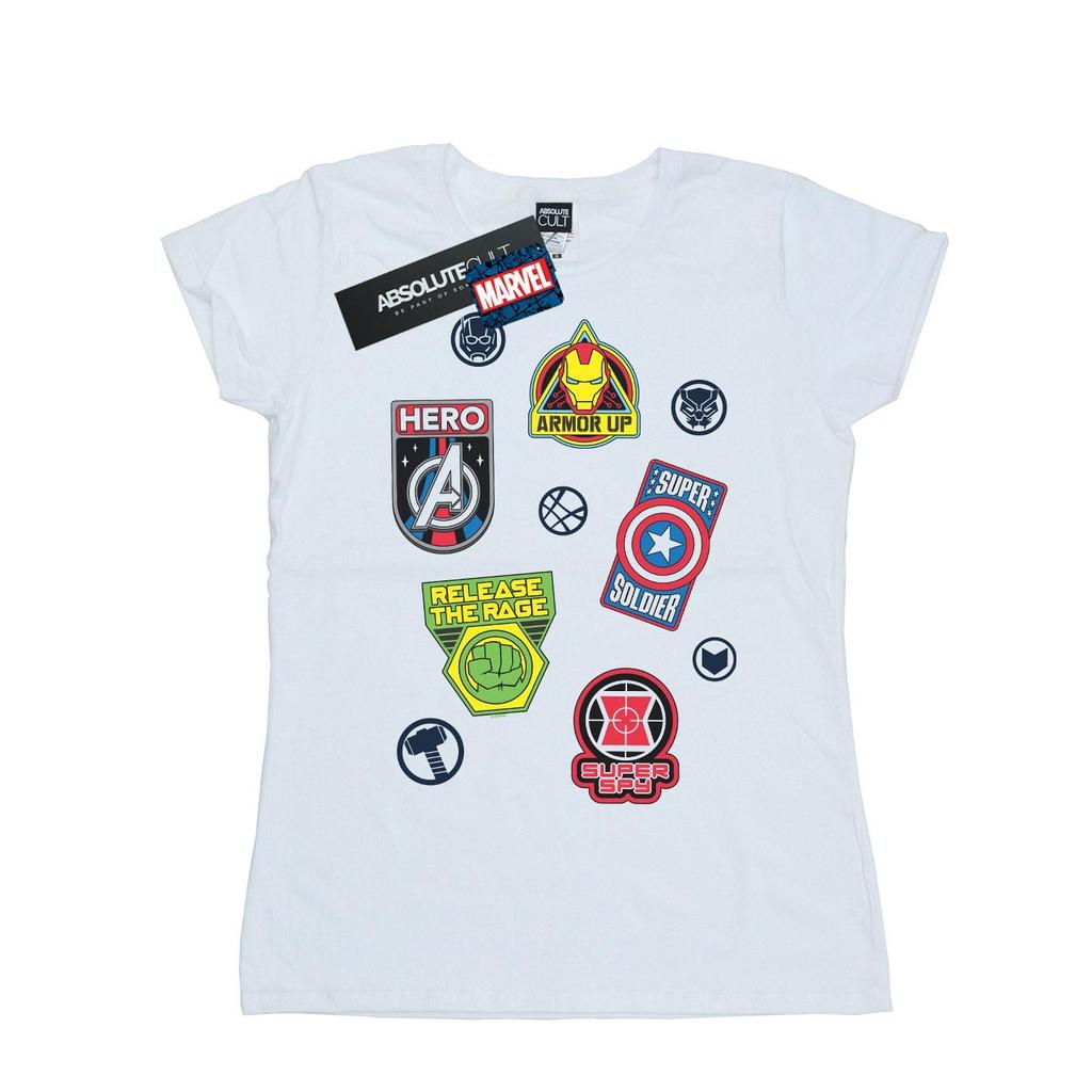 Marvel Womens/Ladies Avengers Hero Badges Cotton T-Shirt