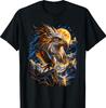 Majestic Griffin and Eagle Night Sky Fantasy Scene T-Shirt