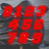 Universal Red Number Motorcycle Sticker, Durable Self-adhesive Vinyl Decal for Fairing Fender Helmet and Scooter Decoration