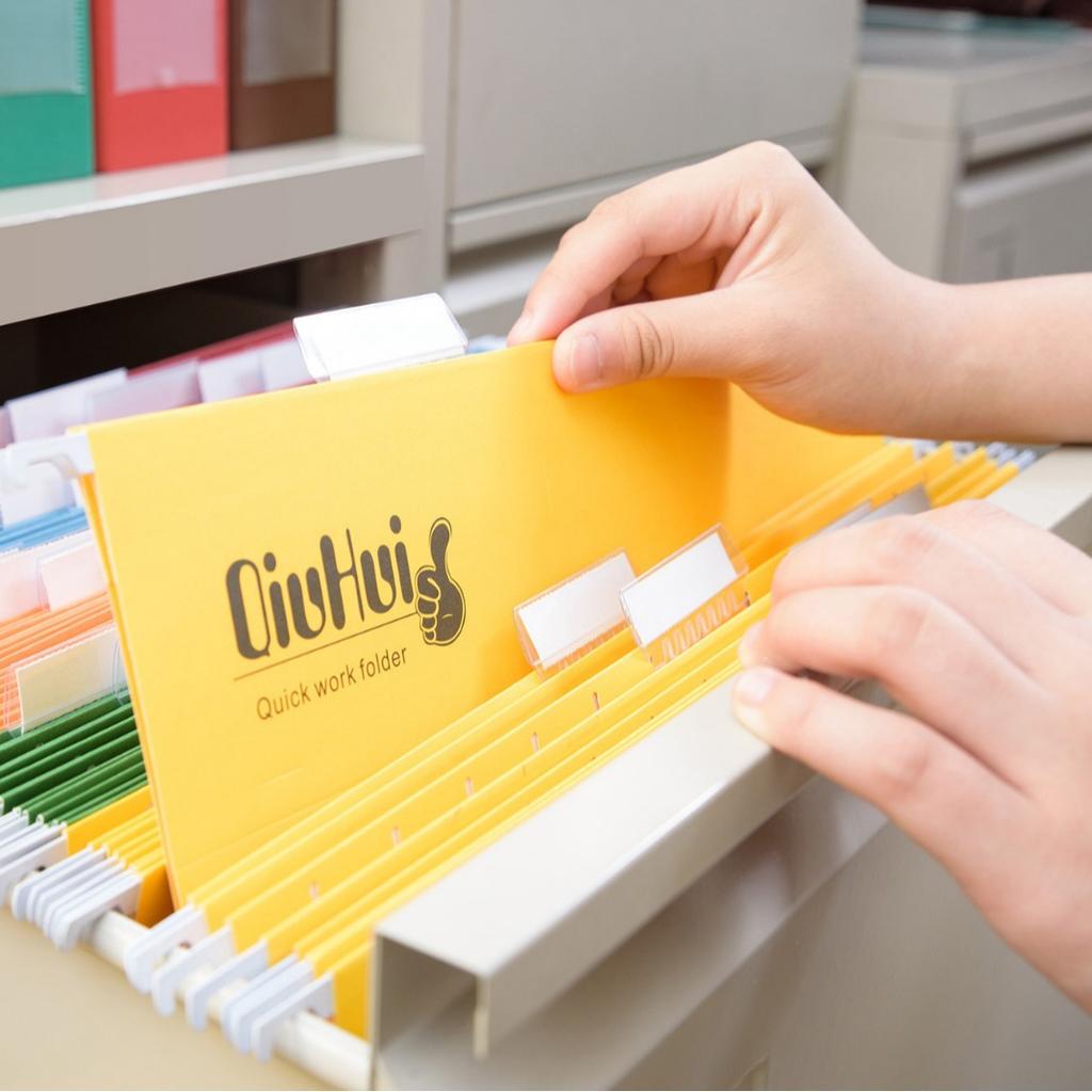 100 Pcs Hanging File Folder Tabs Transparent Label Holder Detachable File Folder Tabs Back To School Stationery Office Supplies