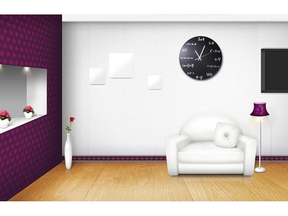 Simplistic European Wooden Wall Clock with Digital Math Function Design - Silent Movement