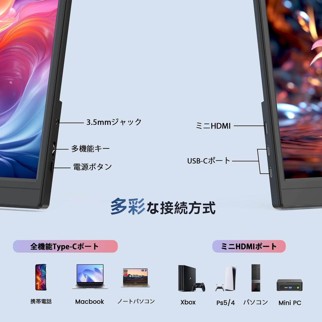 Azeyou Mobile Portable Monitor with IPS LCD 6mm Freestanding USB Mini Compatible with and Ideal for Working from Home or Remote Work Monitor,