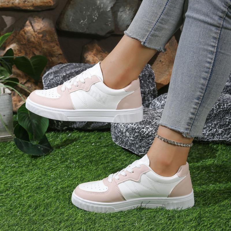 Women's White Sneakers 2025 Spring Autumn New Breathable Outdoor Non Slip Flats Comfortable Lace Up Height Increase Casual Shoes