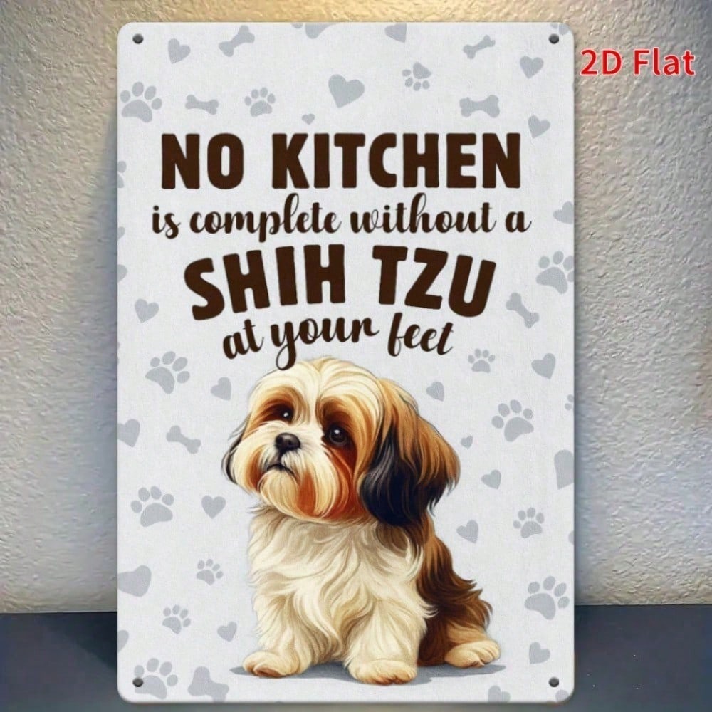 Vintage Shih Tzu Metal Sign Funny Pet Wall Art Home Cafe Garage Decor