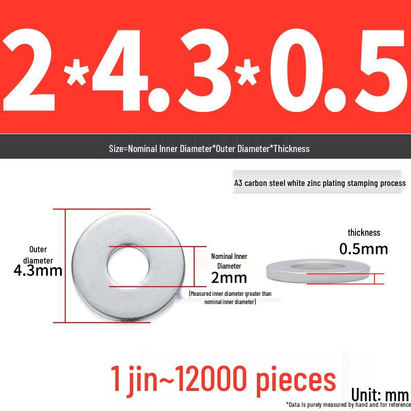 Extra Large Galvanized Metal Flat Washer - Thickened Round Screw Washer M6-M16