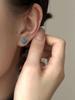 Boucles d'oreilles Clous Ovales Aigue-marine en Argent Sterling S925 pour Femmes - Style Élégant, Polyvalent et Cool.