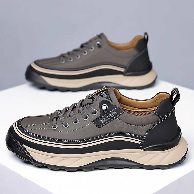 Herren-Sneaker im Vintage-Stil Vielseitige rutschfeste Wanderschuhe Bequeme lässige Lederschuhe Outdoor Herren Skateboard-Schuhe