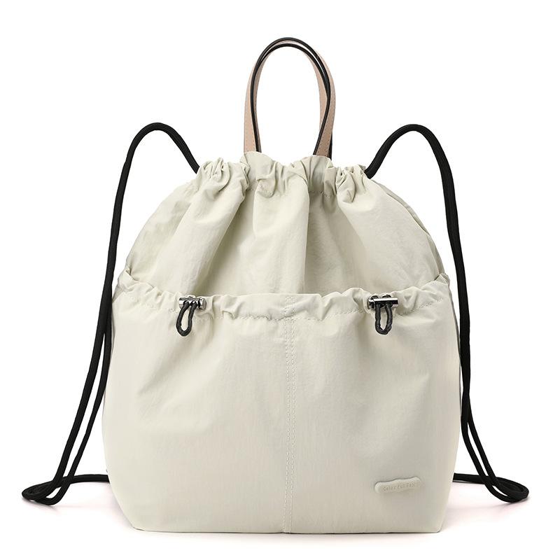 Large Capacity Backpack Women's Fashion Niche Drawstring Schoolbag Bucket Bag Leisure Lightweight Travel Backpack