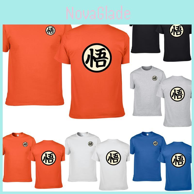 Stylish Anime Dragon Ball Super Goku Symbol Short Sleeve Cotton T-shirt For Casual Wear