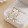 Alloy Transparent Crystal Water Drop Pendant Earrings Diamond Earrings Simple Versatile Earrings Jewelry