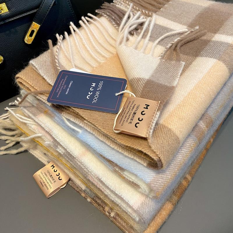 Chuhe Checkered Wool Scarf