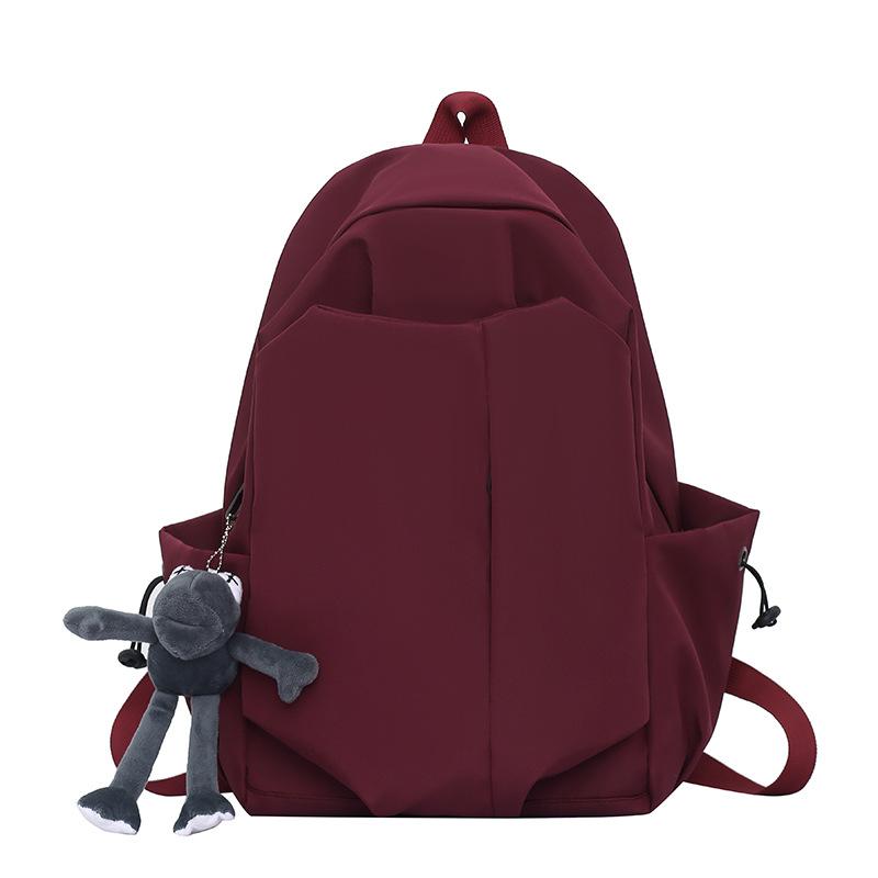 Schoolbag New Solid Color Simple Large Capacity Student Junior High School Primary School Backpack Lightweight Trendy Cool Men's and Women's