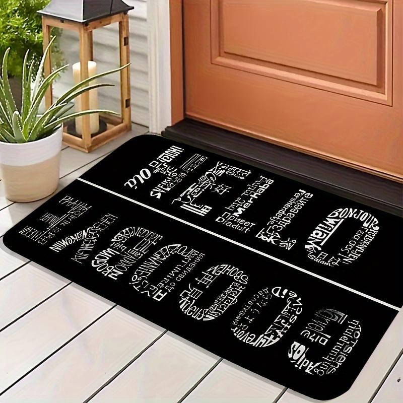 

Hello Goodbye Non-slip Bedroom Living Room Flannel Carpet Soft Home Welcome Mat Nordic Funny Word Pattern Porch Door 40x60cm 40x60cm