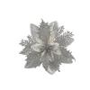 10/20pcs Christmas Flower Poinsettia Artificial Flower With Clip Christmas And  Year Party Floral Decoration hwyC