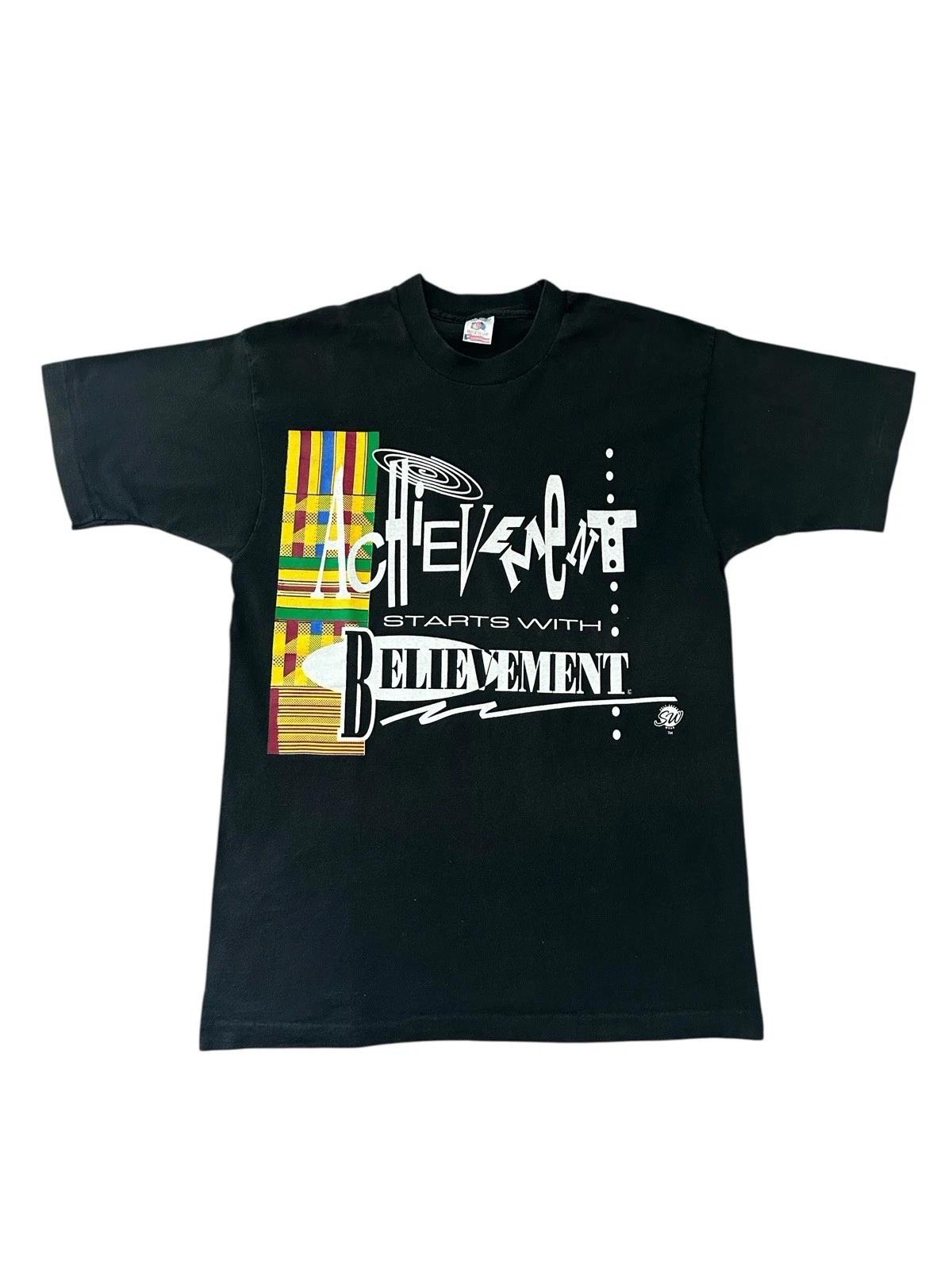 

Vintage Achievement Starts With Believement T Shirt Men’s Large 90’s Black USA 4XL