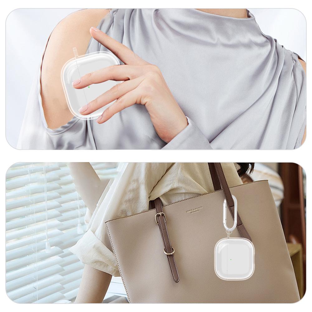 Transparent Protective Case Cover with Carabiner TPU Soft Skin Case Cover Anti-fall Wireless Earphone Cover for AirPods 4 (2025)