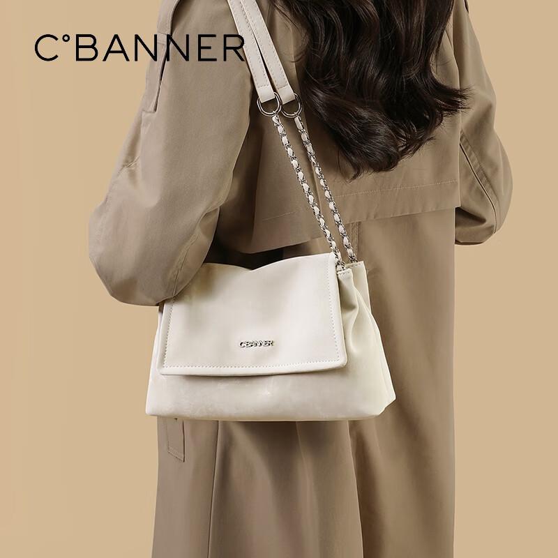 C.BANNER Women's Handbag, Cowhide Shoulder Bag, Large Capacity Tote Bag, Fashionable Casual Bag