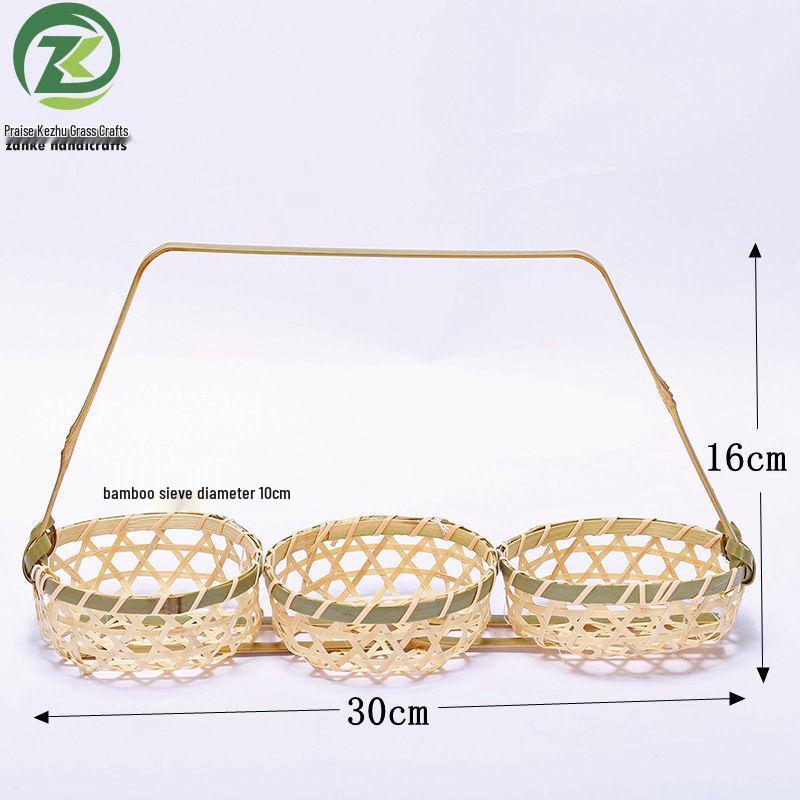 Hand-Woven Bamboo Basket for Display or Gift