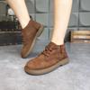 Women's Boots Retro Matte Leather Martin Boots Women's Casual Flat Short Boots Women's Versatile Women's Shoes