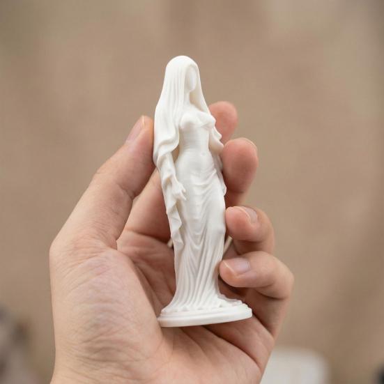 3D Printed Veiled Goddess Statue Artistic Wearing Veil Women Figurine Sculpture Decoration for Home Office Living Room Desktop