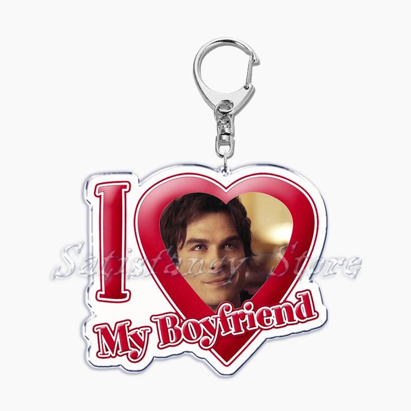 Populaire The Vampire Diaries Ik Hou Van Mijn Vriend Vriendin Sleutelhanger Sleutelring Damon Elena Stefan Sleutelhangers voor Fans Cadeaus red
