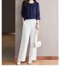 2025 Women's Drapey Chiffon Pullover Blouse - Round Neck, Comfy and Lightweight Top