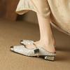 New Summer Size Bag Head Slippers Casual Sequins Set Feet One Pedal Cool Slippers Soft Bottom Flat Bottom Slippers Women