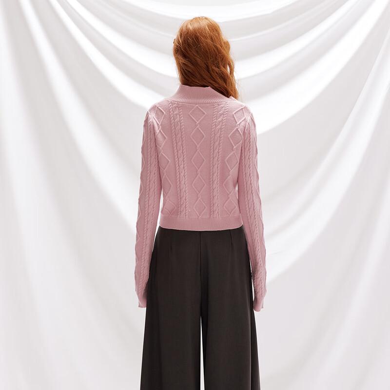 unifree Women's Retro U-Neck Cable Knit Sweater