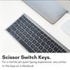 MACALLY Mac Keyboard, US Layout, Wired, All-Aluminum Frame, Slim, Quiet, Scissor-Style Keys, with Numeric Keypad, for Working from Home, Telework,